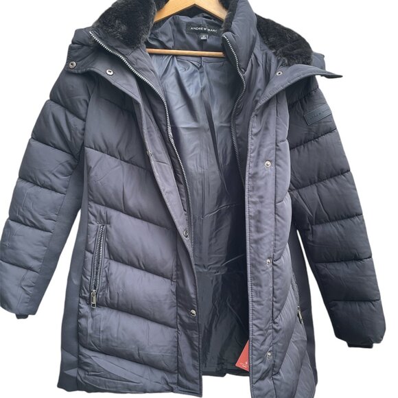 Andrew Marc  Sorona Aura Parks Womans Size Medium Navy/Black - Picture 1 of 6